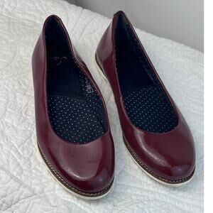 Dr. Martens Women's Red Air Walks Slip On Patent Leather Summer Loafers - Size 9